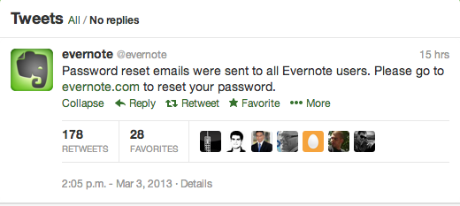 We just pushed out a password reset-Evernote